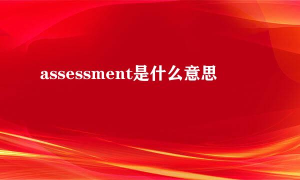 assessment是什么意思