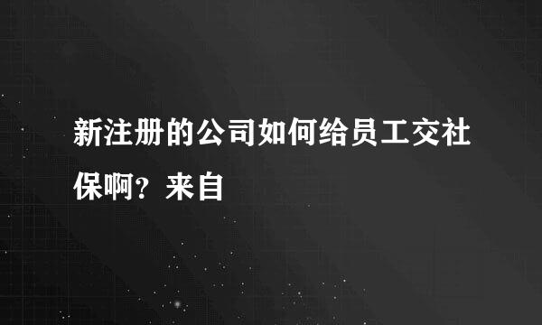 新注册的公司如何给员工交社保啊？来自