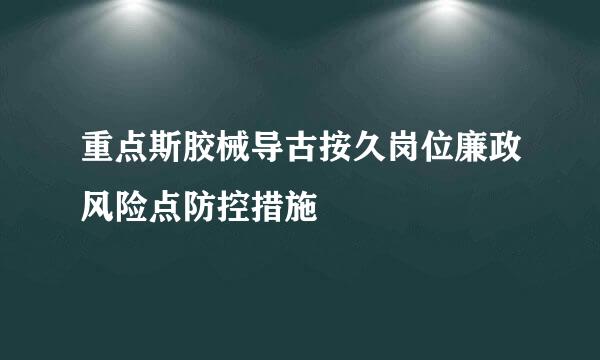 重点斯胶械导古按久岗位廉政风险点防控措施