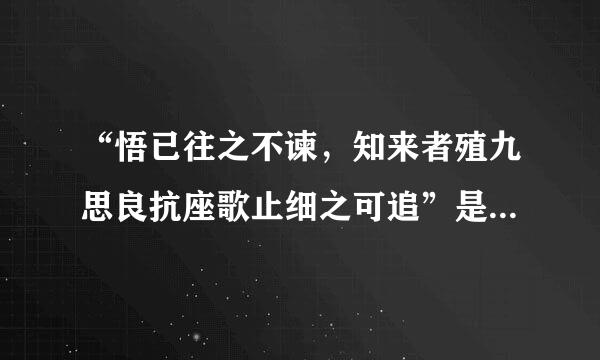 “悟已往之不谏，知来者殖九思良抗座歌止细之可追”是什么意思？