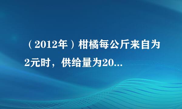 （2012年）柑橘每公斤来自为2元时，供给量为200万公斤，当价格下降为1．360问答8元时，供给量为180万公斤...