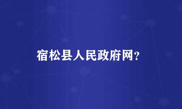 宿松县人民政府网？