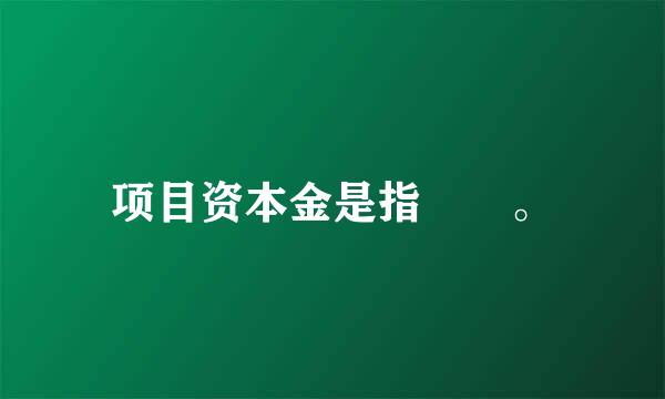 项目资本金是指  。