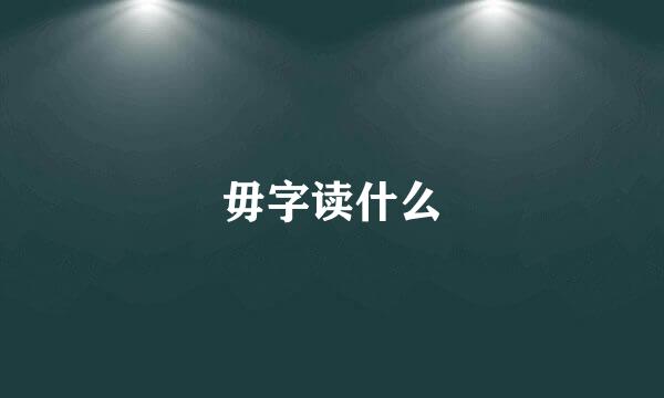 毋字读什么