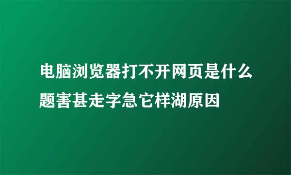 电脑浏览器打不开网页是什么题害甚走字急它样湖原因