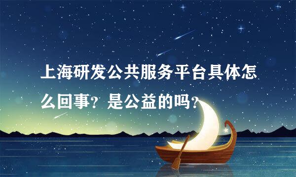 上海研发公共服务平台具体怎么回事？是公益的吗？