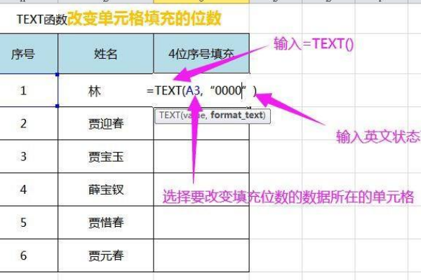 text函数的使用方法