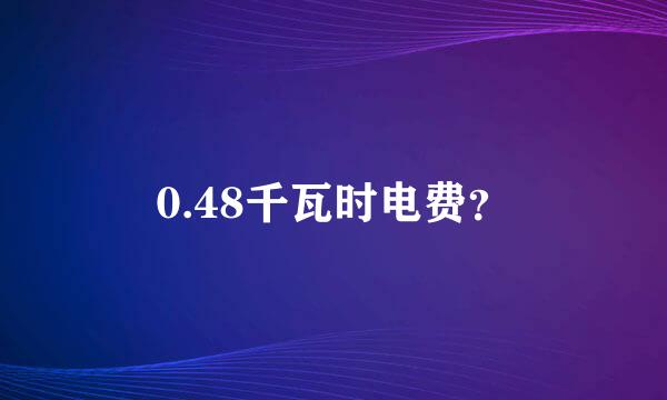 0.48千瓦时电费？