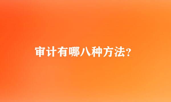 审计有哪八种方法？