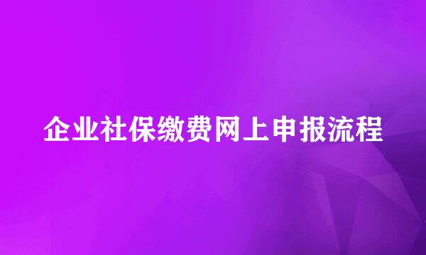 企业社保缴费网上申报流程