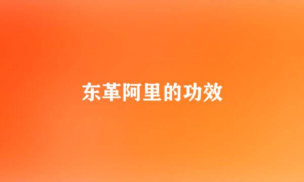 东革阿里的功效