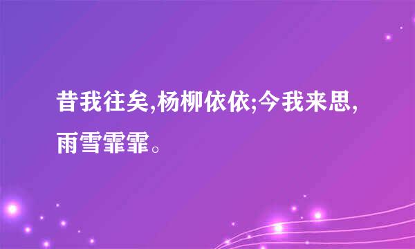 昔我往矣,杨柳依依;今我来思,雨雪霏霏。