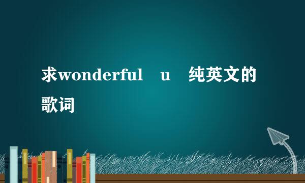 求wonderful u 纯英文的歌词