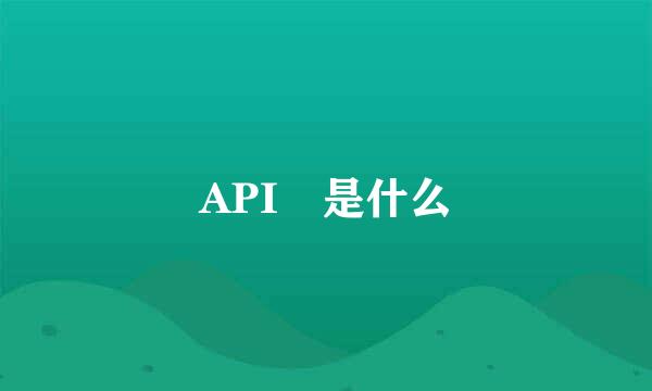 API 是什么