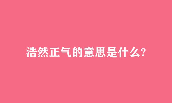 浩然正气的意思是什么?