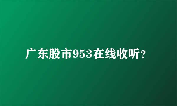 广东股市953在线收听？