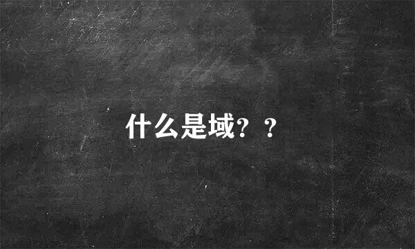 什么是域？？