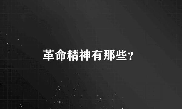 革命精神有那些？