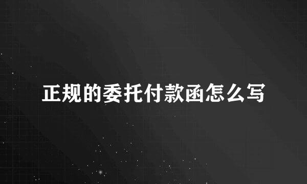 正规的委托付款函怎么写