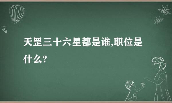 天罡三十六星都是谁,职位是什么?