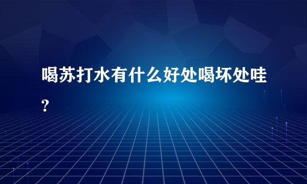 喝苏打水有什么好处喝坏处哇?