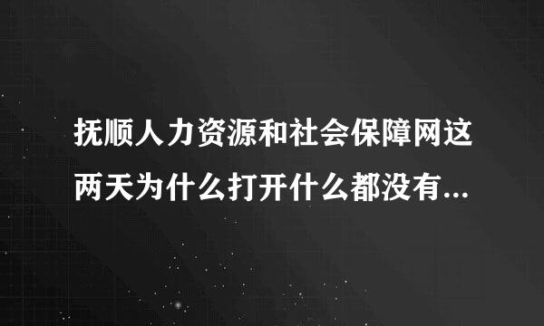 抚顺人力资源和社会保障网这两天为什么打开什么都没有？是因为更新吗？