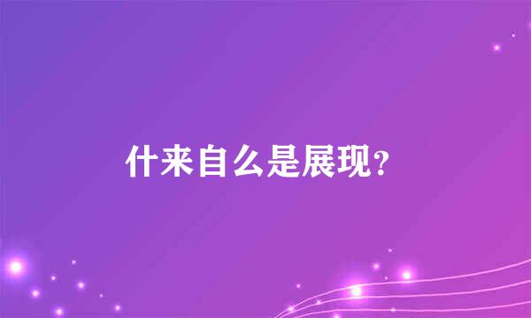 什来自么是展现？