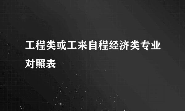 工程类或工来自程经济类专业对照表