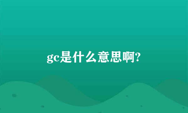 gc是什么意思啊?