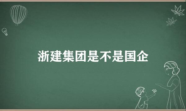 浙建集团是不是国企