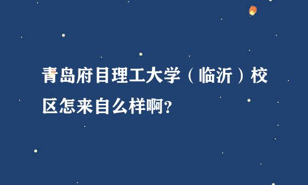 青岛府目理工大学（临沂）校区怎来自么样啊？