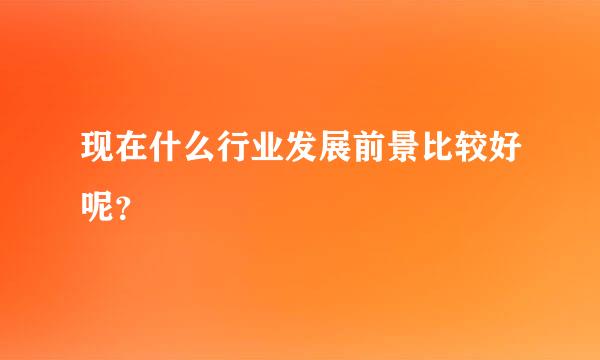 现在什么行业发展前景比较好呢？