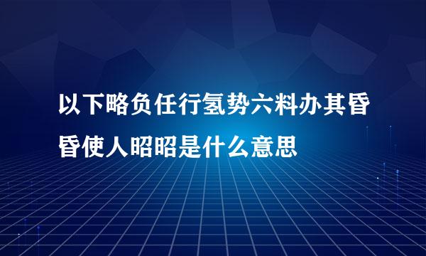 以下略负任行氢势六料办其昏昏使人昭昭是什么意思