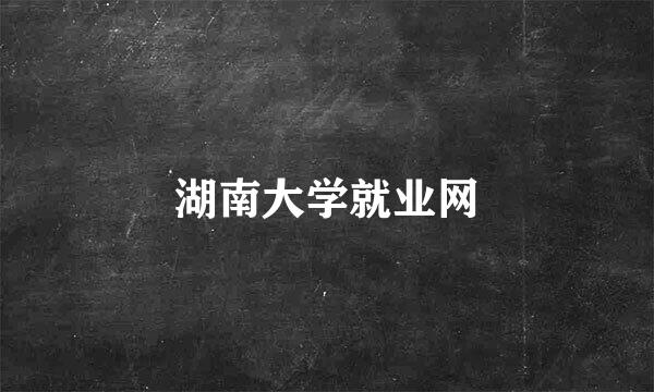 湖南大学就业网