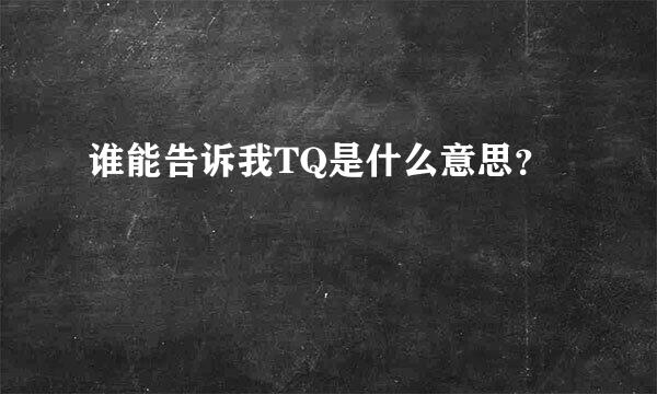 谁能告诉我TQ是什么意思？