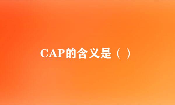 CAP的含义是（）