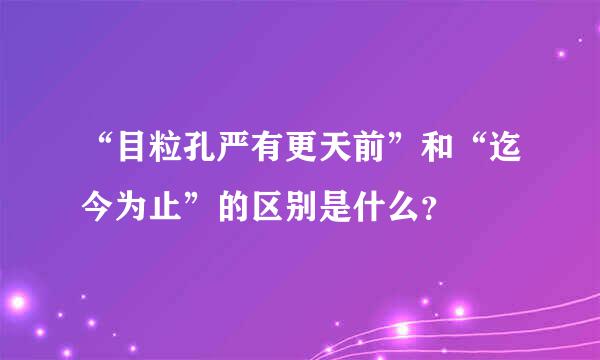 “目粒孔严有更天前”和“迄今为止”的区别是什么？