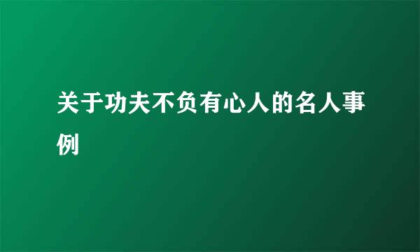 关于功夫不负有心人的名人事例