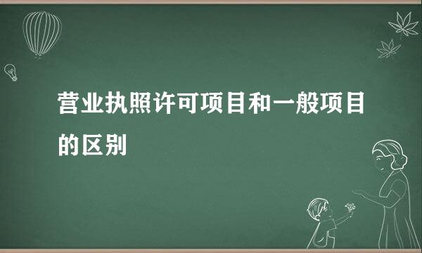 营业执照许可项目和一般项目的区别