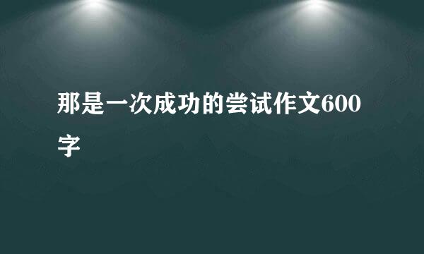 那是一次成功的尝试作文600字