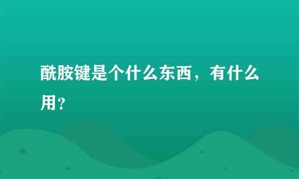 酰胺键是个什么东西，有什么用？