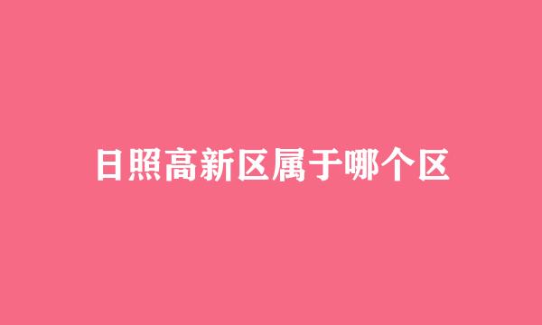 日照高新区属于哪个区