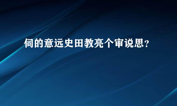 伺的意远史田教亮个审说思？