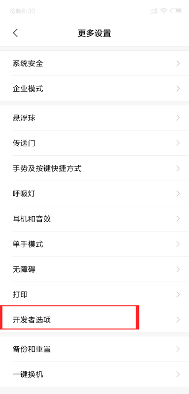 手机开发者选项在哪