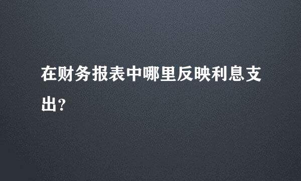 在财务报表中哪里反映利息支出？