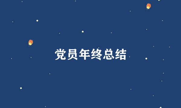 党员年终总结