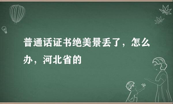 普通话证书绝美景丢了，怎么办，河北省的