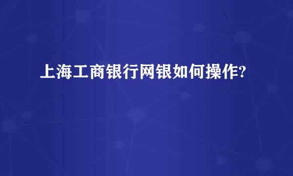 上海工商银行网银如何操作?