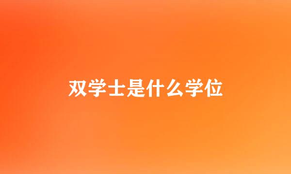 双学士是什么学位