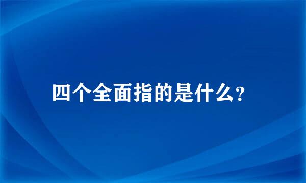 四个全面指的是什么？